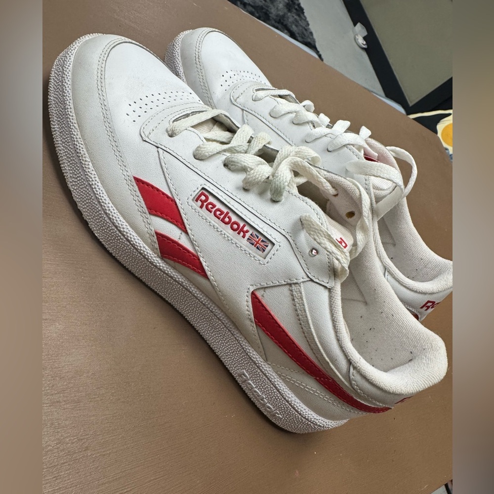Reebok White and Red Sneakers club C revenge